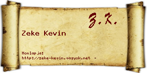 Zeke Kevin névjegykártya
